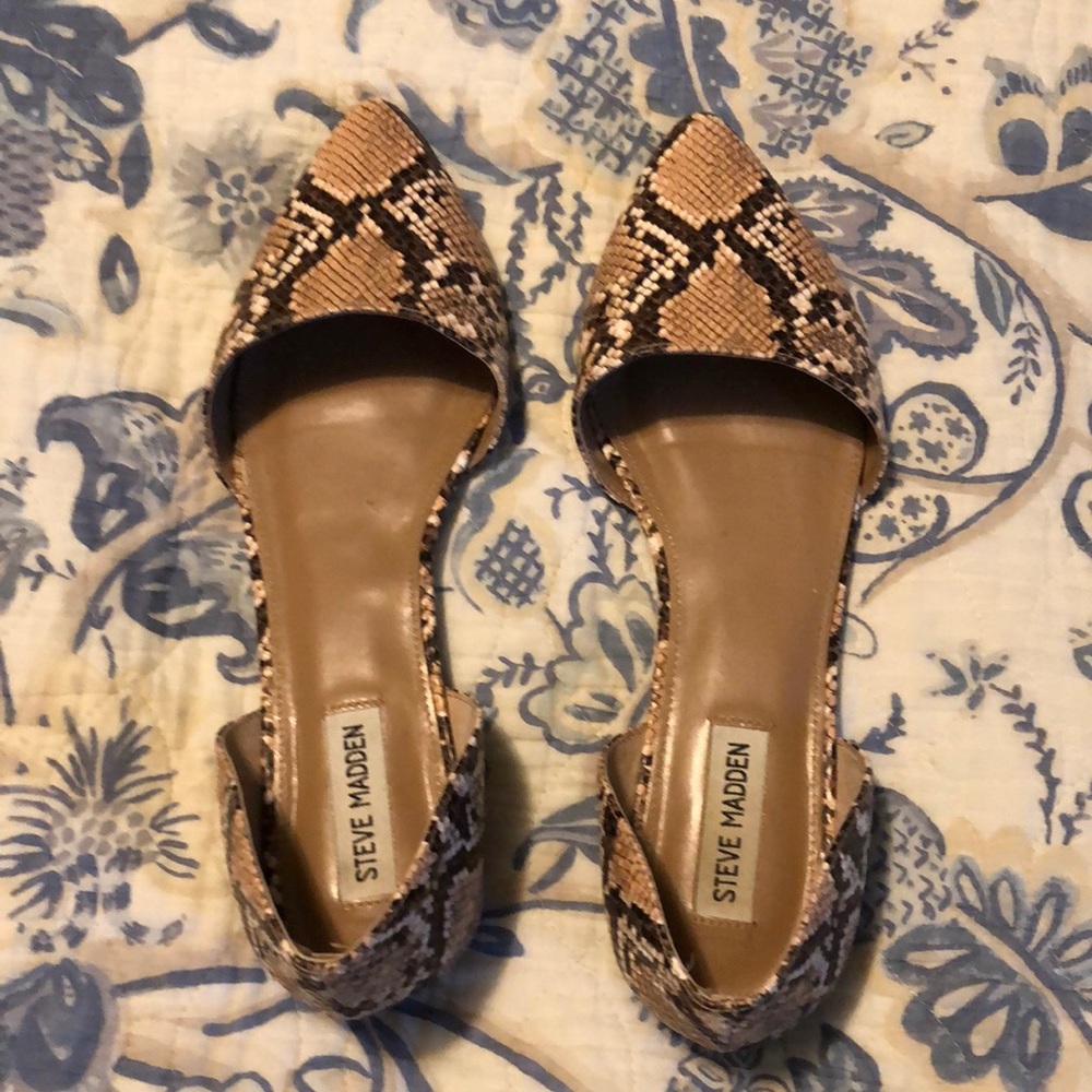 Steve Madden snakeskin d’orsay flats